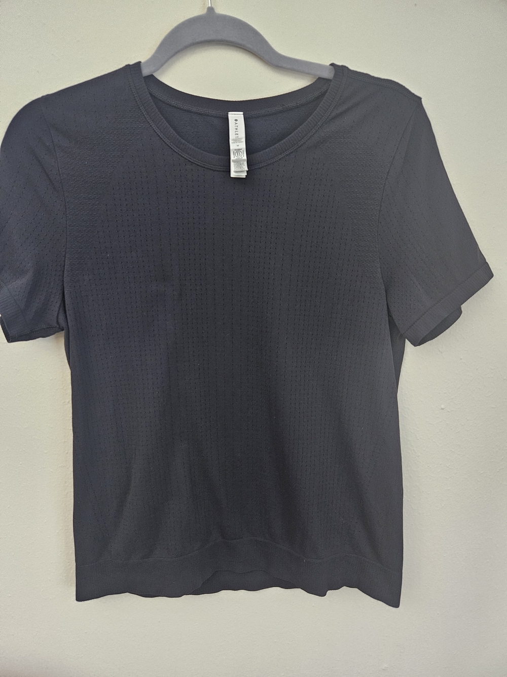 Athleta Women's Black Short Sleeve Knit Top